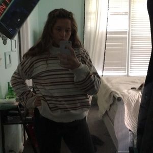 Striped turtle neck (very fuzzy and stylish)
